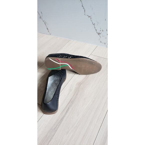 Franco Sarto Shoes Women 7M Black Berta Slip On Summer Classic Loafers Openweave - Picture 4 of 10